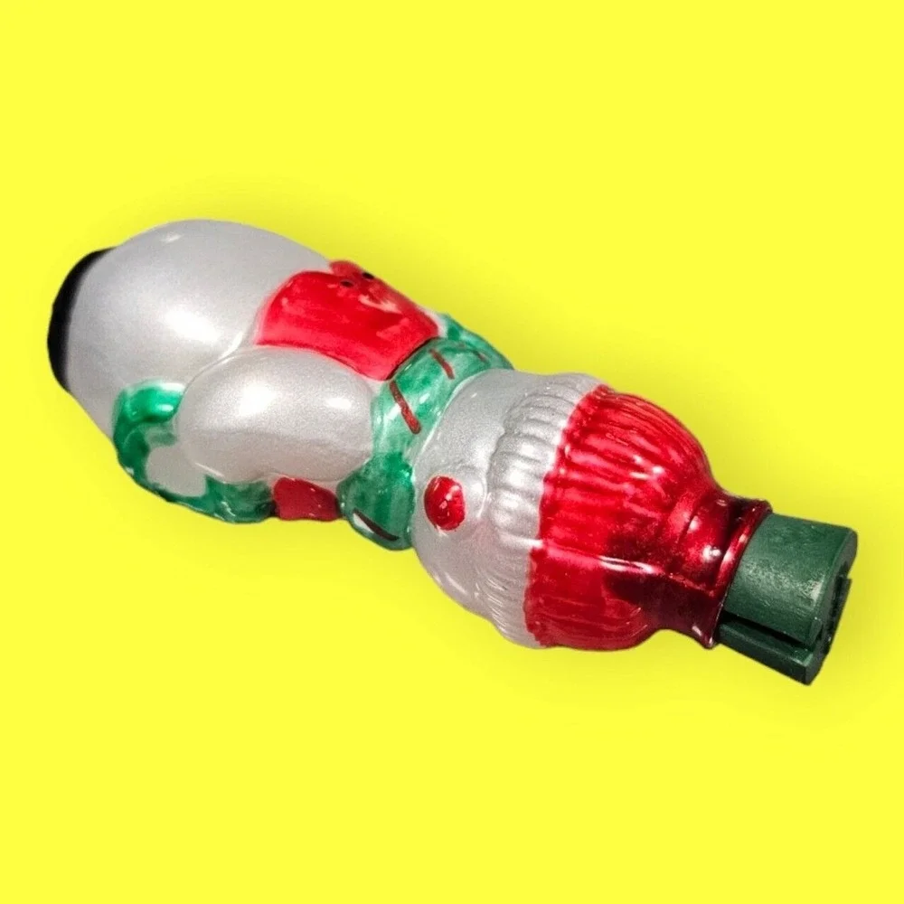 Vintage Avon Glass Light Cover SNOWMAN Miniature Lights Ornament in Original Box